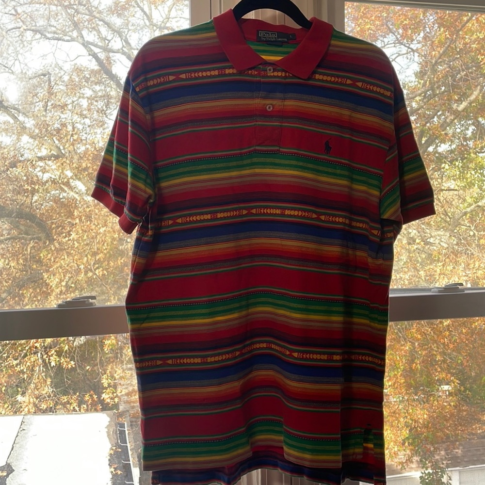 Men’s Western Pattern Polo, Polo by Ralph Lauren - Large